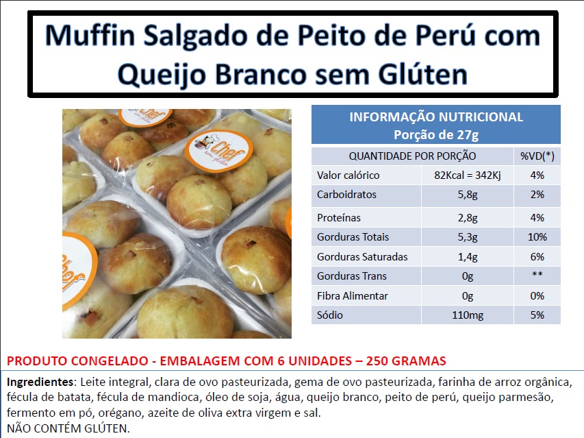 Informações Nutricionais Muffin Salgado GASTRONOMIA SEM GLÚTEN